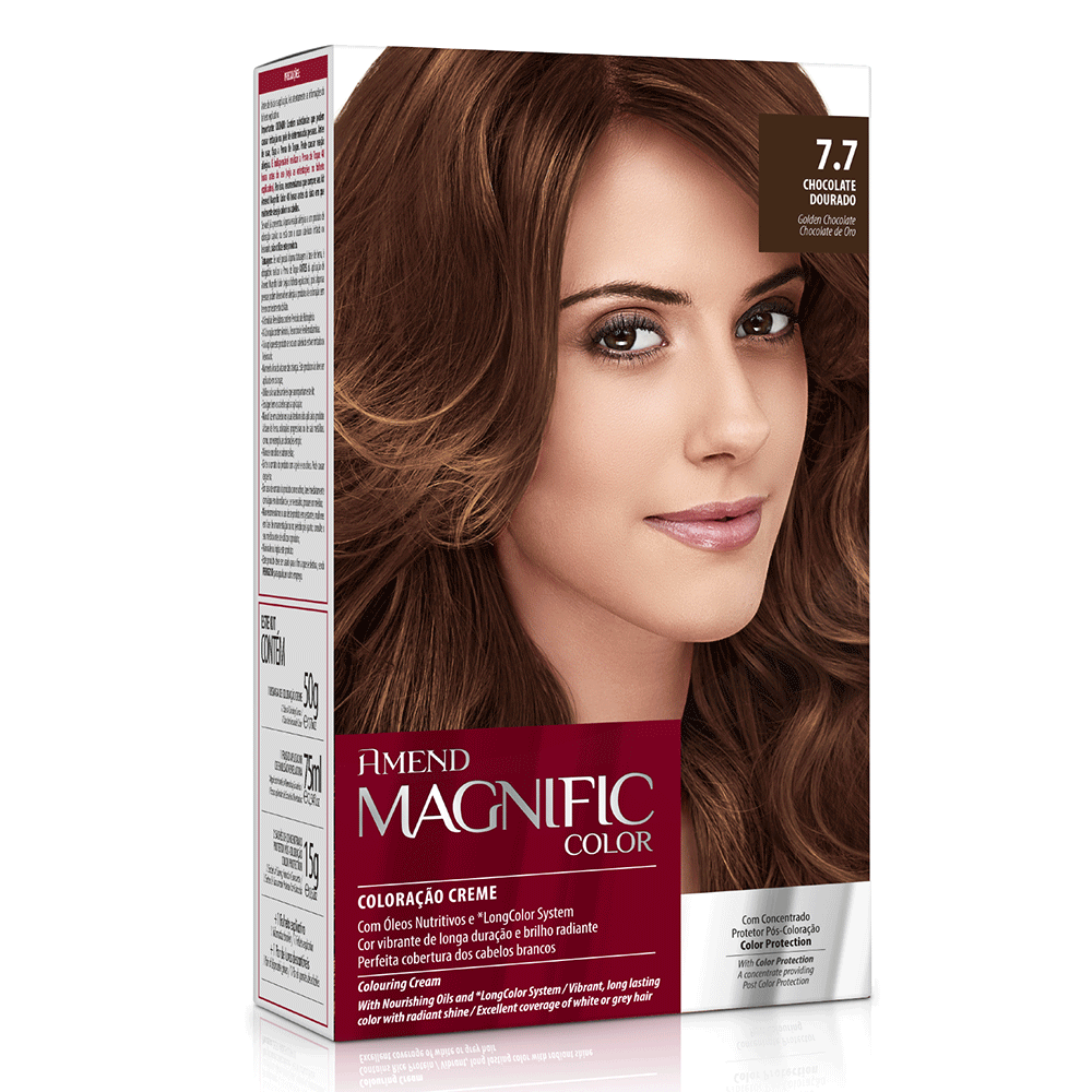 Kit Coloração Amend Magnific Color 7.7 Chocolate Dourado